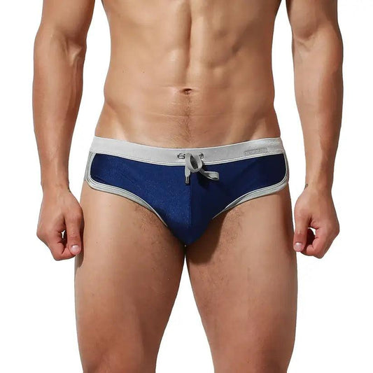 DESMIIT Men's Low Waist Swim Briefs with Removable Pad - His Inwear