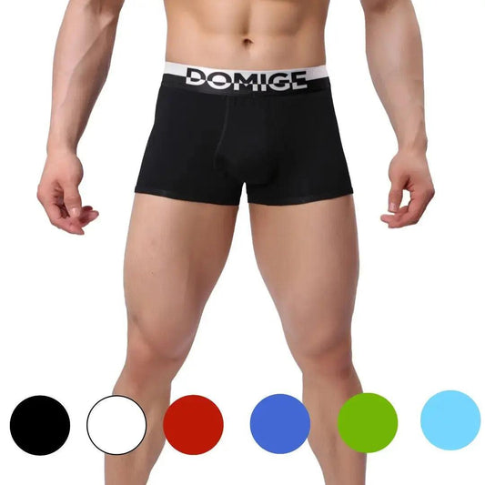 Men's Cotton Boxer Briefs with Silver Waistband and Turtle Shell Design Male Underwears - His Inwear