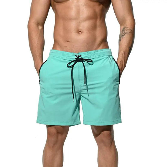 Men's Elastic Board Shorts Solid Swim & Sports Trunks - His Inwear
