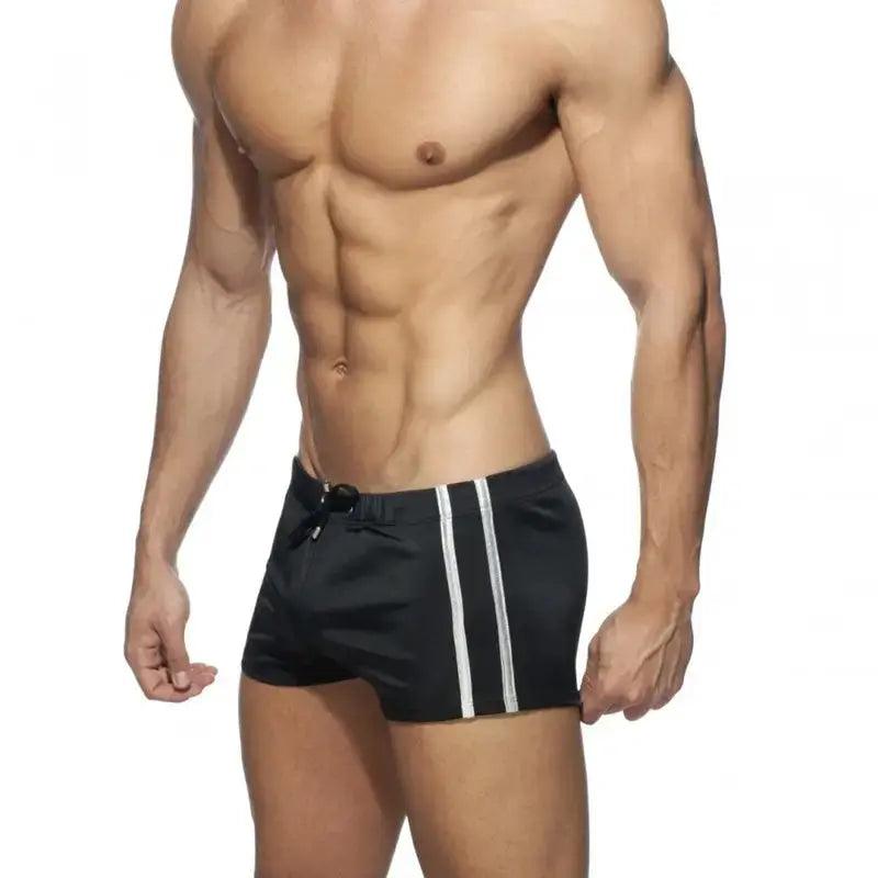 Men's Faux Leather Low-Rise Sports Shorts – Breathable, Quick-Dry for Yoga & Fitness - His Inwear
