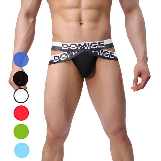 Men's π JockStraps Underwear with Silver Logo Waistband - Bold Comfort & Style Male Thong - His Inwear