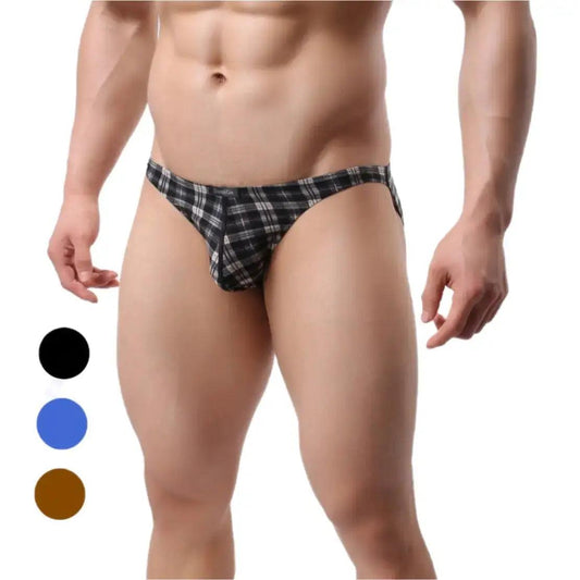Men's Slim-Fit Low-Rise Briefs with Quick-Dry Polyester Blend Male Underwear - His Inwear