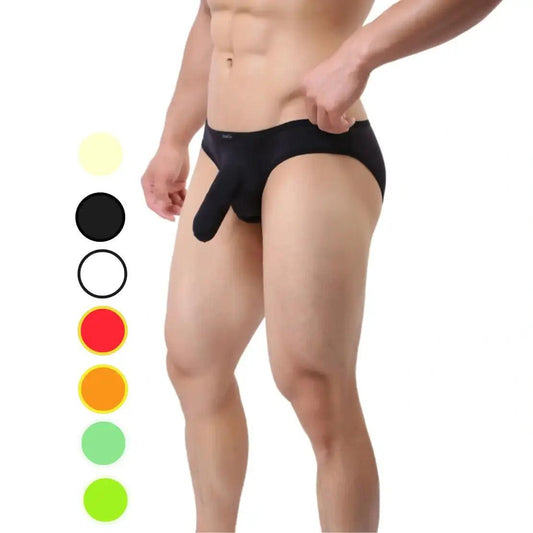 Sleek Men's Nylon-Spandex Briefs with Unique Front Design and Full Coverage Back Extra Room Underwear for Man - His Inwear